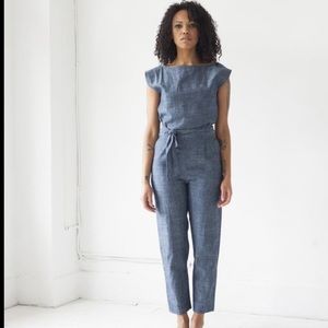 Ozma Matador Skinny Romper in Chambray